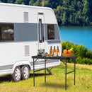 Foldable Camping Table – Height-Adjustable Aluminum Grill Stand