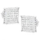 10K White Gold 2ct TDW Princess-Cut Composite Diamond Stud Earring (I-J ,I2-I3)