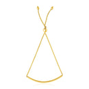 14k Yellow Gold Smooth Curved Bar Lariat Design Bracelet