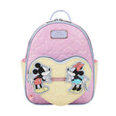 Disney Mickey & Minnie Retro Heart Quilted Mini Backpack