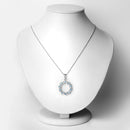 1.30 Carat Genuine Swiss Blue Topaz and White Topaz .925 Sterling Silver Pendant