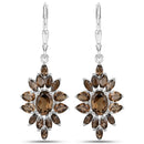 16.36 Carat Genuine Smoky Quartz .925 Sterling Silver 3 Piece Jewelry Set (Ring, Earrings, and Pendant w/ Chain)