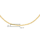 Solid 10K Yellow Gold 0.5mm Slim and Dainty Unisex 18" Rope Chain Necklace