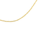 Solid 10K Yellow Gold 0.5mm Slim and Dainty Unisex 18" Rope Chain Necklace