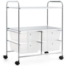 Mobile 4 Drawers Shelves Rolling Storage Cart Rack