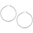 10k White Gold Polished Hoop Earrings (50 mm)