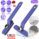 2 Pack Multi-Function Rotating Crevice Cleaning Brush Stiff Bristle Brush Gap Cleaner with 2-In-1 Clip and Spade for Tight Spaces Bathroom Kitchen
