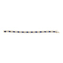14K Yellow Gold 1.00 Cttw Alternating Diamond and 6 1/2 Cttw Oval Blue Sapphire Link Bracelet (H-I Color, SI1-SI2 Clarity) - 7" Inches