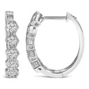 14K Gold 1/2 Cttw Diamond Earring Zig-Zagging Geometric Hoop Earrings (G-H Color, SI1-SI2)