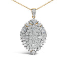 14K White and Yellow Gold 2.00 Cttw Diamond Cluster Pear Shaped Pendant Necklace (G-H Color, SI2-I1 Clarity) -20" Inches