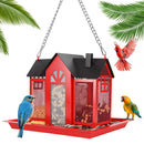 Barn Bird Feeder with Lift Top Lid and Viewing Window