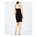 Bebe Rhinestone Splash Logo Halter Dress - Size Large
