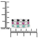 1.44 Carat Genuine Multi Stones .925 Sterling Silver Ring