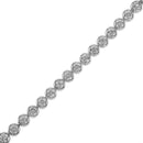 .925 Sterling Silver 1.0 Cttw Diamond Miracle-Plate Open Quatrefoil Flower Circle-Link 7" Tennis Bracelet (I-J color, I3 clarity)