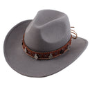 European And American Style Woolen Cowboy Hat Men's Lady Couple Ethnic Style Curling
