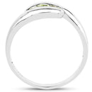 0.56 Carat Genuine Peridot .925 Sterling Silver Ring