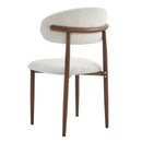 Upholstered Dining Chairs Set of 2 with Curved Back