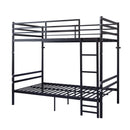 Twin Over Twin Metal Bunk Bed with Ladder and Guardrails