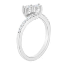 10K White Gold 1/4 Cttw Two-Stone Diamond Bypass Engagement Ring