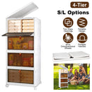 4-Tier Foldable Storage Bins with Lid Front Magnetic Door Collapsible Stackable Closet Organizer Containers with 4Pcs 360¡ Rotatable Wheels