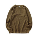 Mens Loose-fit Casual Comfortable Versatile Long-sleeve Crew Neck