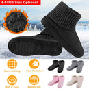 Women Lady Snow Boots Suede Mid-Calf Boot Shoe Short Plush Warm Lining Shoes w/ Anti-slip Rubber Base Knitting Design