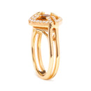 14K Yellow Gold Marquise-Cut Yellow Citrine and 1/3 Cttw Diamond Halo Cocktail Ring (G-H Color, SI1-SI2 Clarity) - Size 7