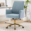 Mid-Back Velvet Office Chair with Memory Foam Cushion