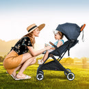 Lightweight Aluminium Frame Baby Stroller with Net-Blue