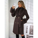 Elegant Double-breasted Trench Coat With A Tie Belt
