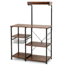 4 Tier Vintage Kitchen Baker's Rack Utility Microwave Stand-Coffee