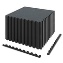 Interlocking Rubber Exercise Mat 48 Sq Ft with Borders