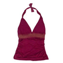 Bleu Rod Beattie Womens Halter Tie Neck Tankini Top Pink