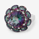 11.45 Carat Genuine Rainbow Quartz .925 Sterling Silver Ring