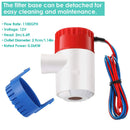 12V 1100GPH Submersible Bilge Pump – Non-Automatic, Silent, for Boats, Pools, RVs