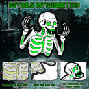 Halloween Skeleton Yard Sign Decorations 6Pcs Glow in the Dark Halloween Skull Fluorescence Lawn Garden Sign with 12 Stakes for Haunted House Garden Y