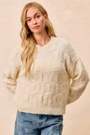 BiBi Checker Board Drop Shoulder Sweater