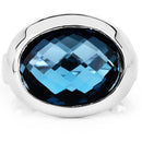 10.25 Carat Genuine London Blue Topaz .925 Sterling Silver Ring