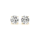 4 cttw Certified IGI Lab Grown Round Diamond Stud Earrings 14k Yellow Gold (G/VS2)