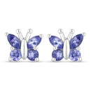 0.96 Carat Genuine Tanzanite .925 Sterling Silver Earrings