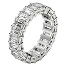 Emerald Cut Lab Grown Diamond Eternity Ring in 14k White Gold (5 cttw FG/VS2)
