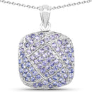 2.73 Carat Genuine Tanzanite .925 Sterling Silver Pendant