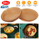 50Pcs Disposable Air Fryer Paper Liner Waterproof Non-Stick Oil-proof Parchment Paper Cooking Baking Paper 6.29in