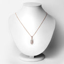 0.52 Carat Genuine Morganite and White Topaz .925 Sterling Silver Pendant