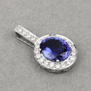 10.15 Carat Genuine Tanzanite and White Diamond 18K White Gold Pendant
