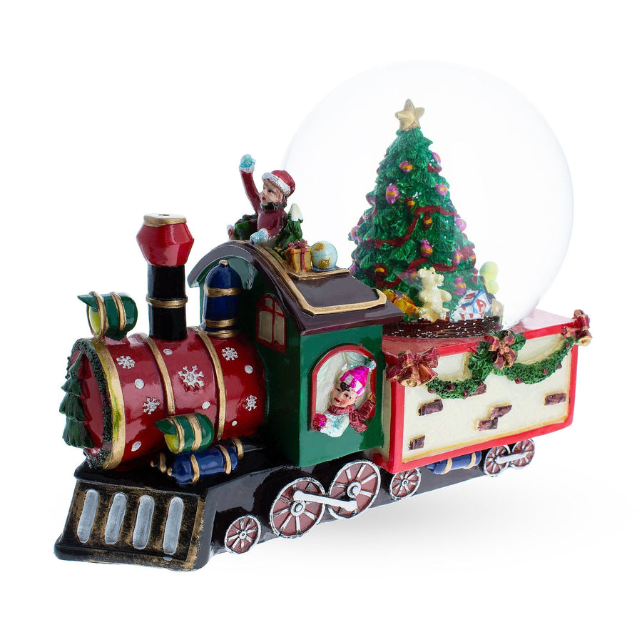 Children Riding Train Musical Water Snow Globe