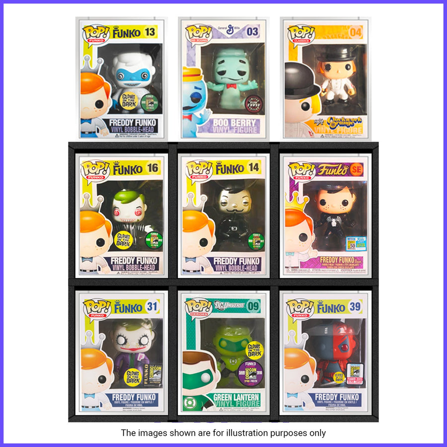 GRAIL KUBBIE BLACK (3x2) - In Box Display Case for Funko Pops in Acrylic Hard Stack Armor (Cardboard)