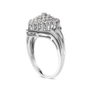10K White Gold 1/2 Cttw Diamond Pear Shaped Cluster Ring (H-I Color, I1-I2 Clarity) - Ring Size 7