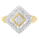 10K Yellow Gold Diamond Ballerina Ring (1 Cttw, I-J Color, I1-I2 Clarity) - Size 7
