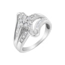 10K White Gold 1/2 cttw Diamond Cluster Ring (H-I Clarity, I2-I3 Color) - Size 6